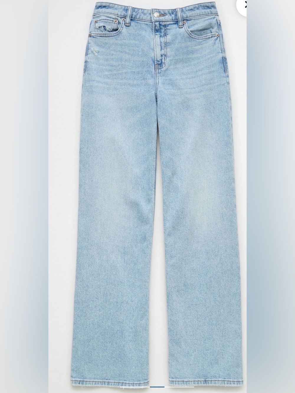 NWT American Eagle Dreamy Drape Stretch Super High Waist Wide Leg Jeans 0 Short